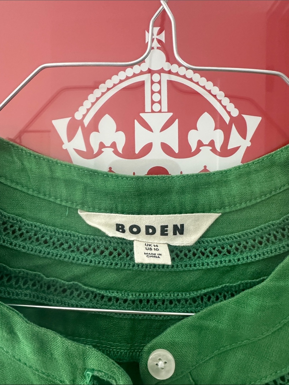 Boden Green Linen Blouse - Picture 2 of 3